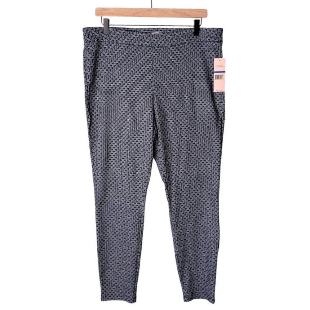 NWT Nanette Lepore Women’s‎ Diamond Circle Pattern Pull On Pants Blue Size XL
